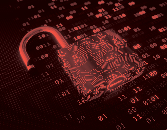 lock with digital lines on it